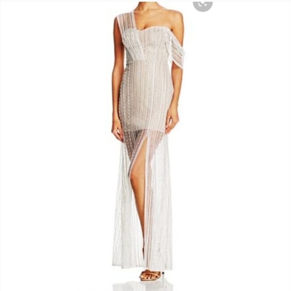 NEW Zendaya Aqua sequin wedding or prom white dress